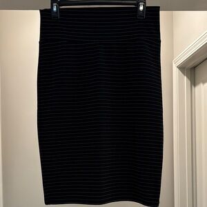 LuLaRoe Black Striped Cassie Pencil Skirt